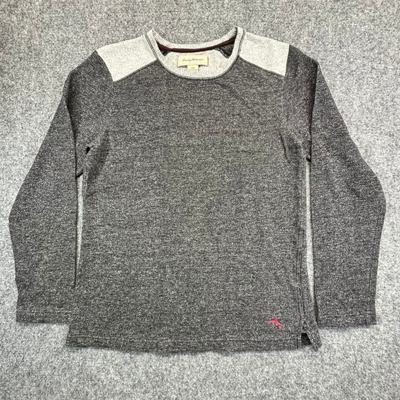 Tommy Bahama Other - Tommy Bahama Long Sleeve Shirt Mens Medium Grey Heathered Contrast Shoulder Logo